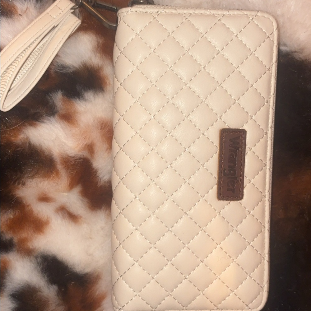 wranglers Cream Quilted Wallet